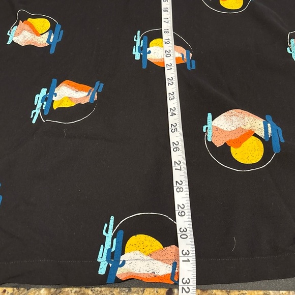 NO BOUNDARIES 2XL FRONT BUTTON HAWAIAN SHIRT BLACK W/ DESERT SCENES COLORFUL SS - Picture 13 of 13